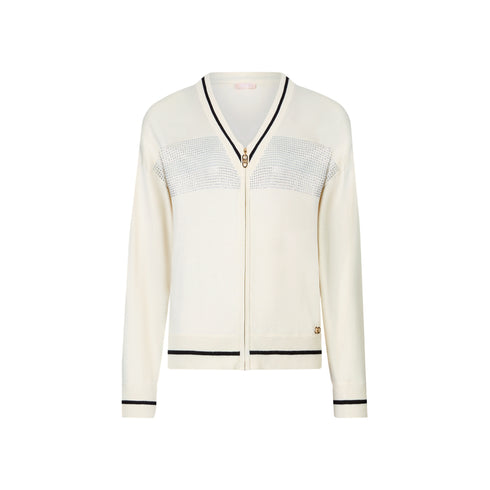 Cardigan Donna in misto viscosa, con scollo a V e full zip